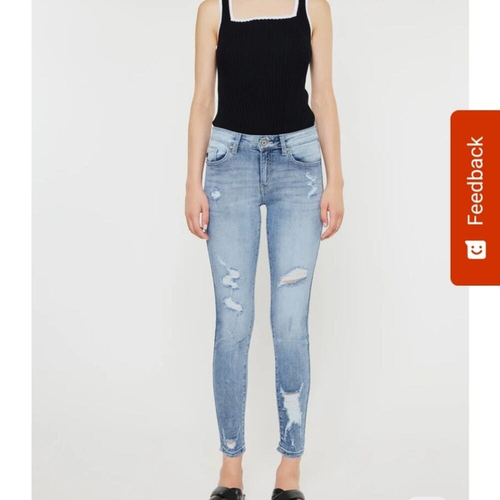 Kancan Eden Mid Rise Ankle Skinny Jeans